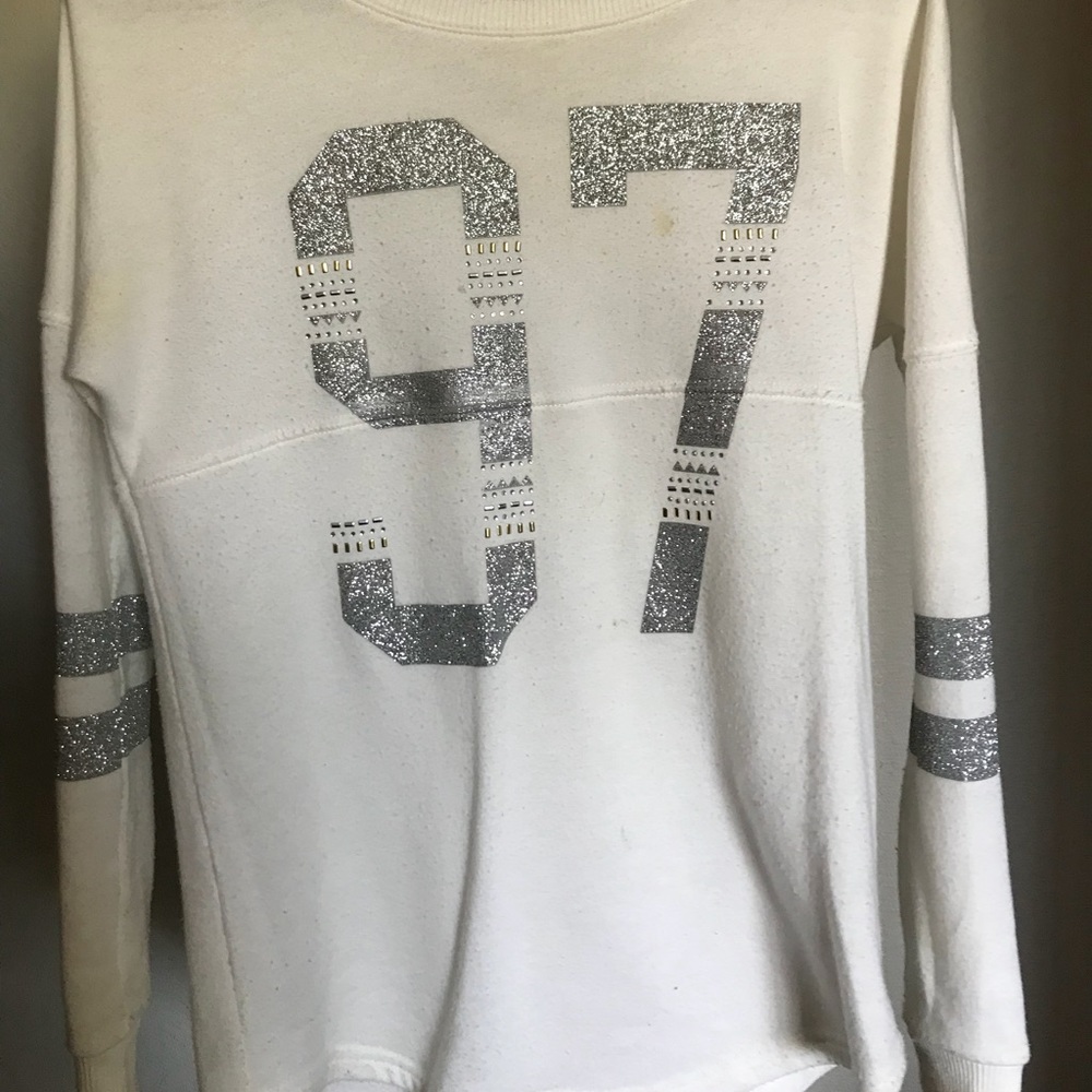 Long Sleeve Sparkly Varsity #97 sweater